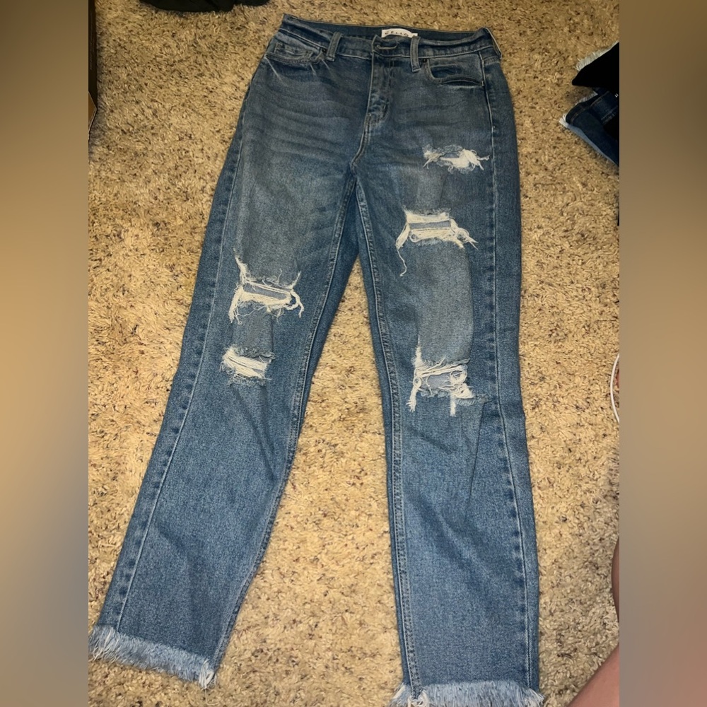 Medium washed blue jeans. Size 5